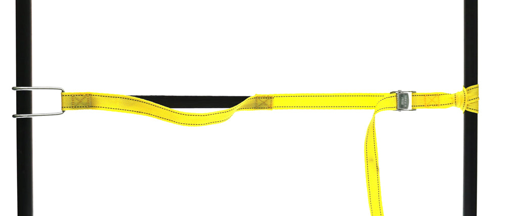 459960: PP strap with elastic piece, buckle and wiresteel hook front