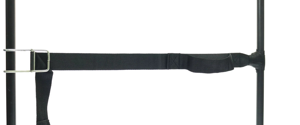 484002: Durable strap with PP strap, elastic piece and strong slide hook black